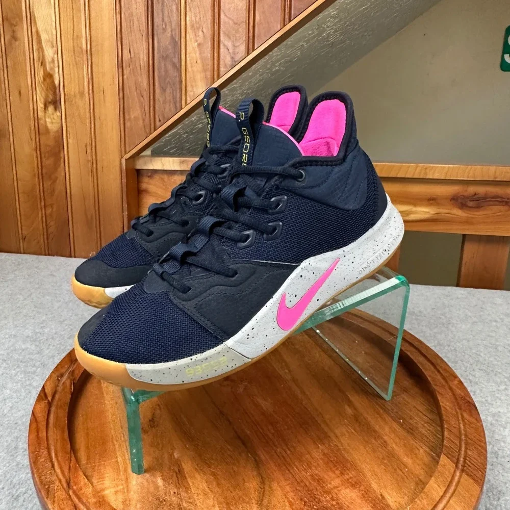 Nike PG 3 Obsidian Pink Blast Paul George Basketball Shoes AO2607-401 Mens 7.5